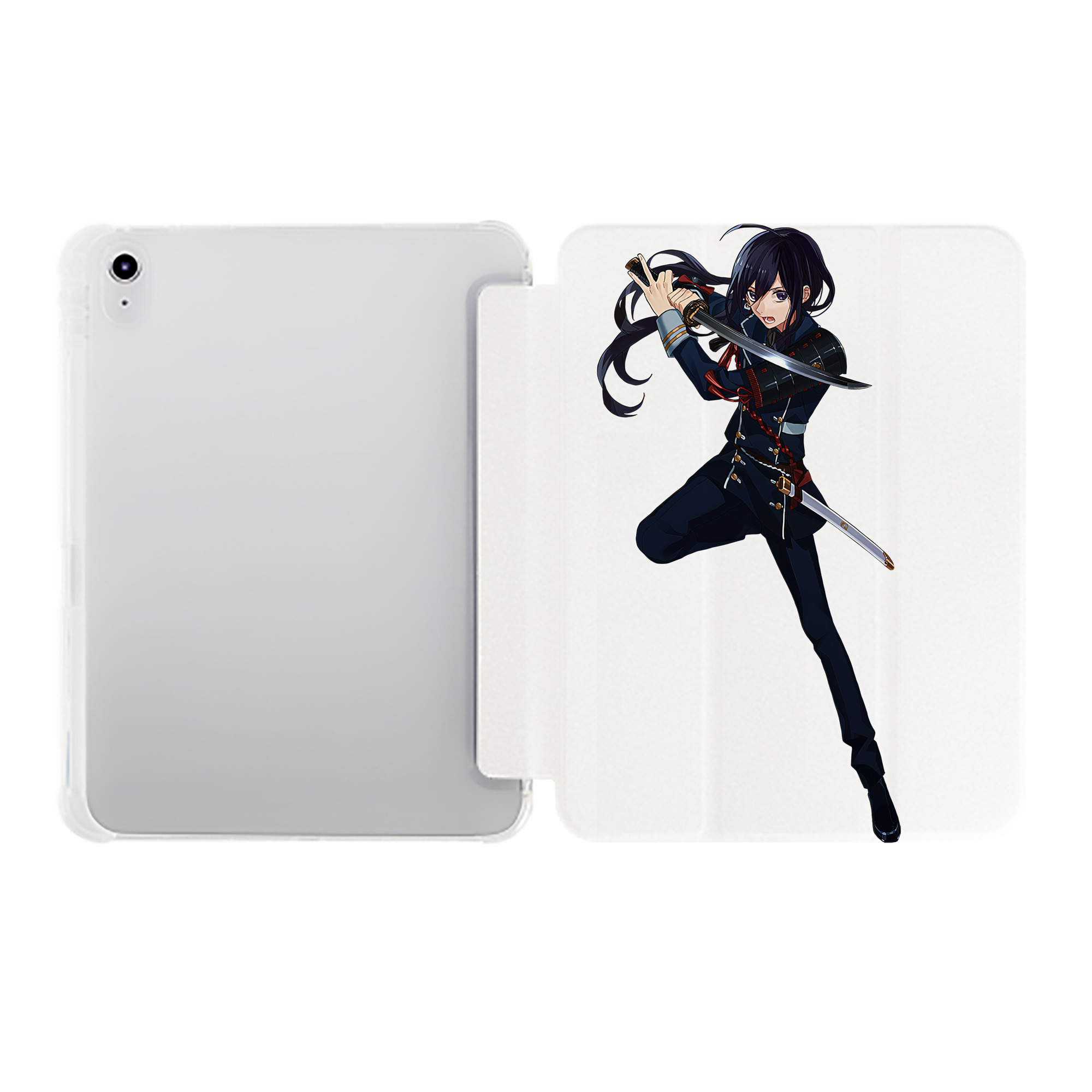 （画像用） 刀剣乱舞 Touken Ranbu IPad ケース ペン収納付き 三つ折りスタンド PUレザー×シリコン 対応機種9.5/10.5/10.9インチ